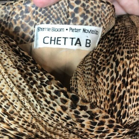 Vintage Chetta B Leopard Print Layered Silk Dress L - Picture 12 of 12